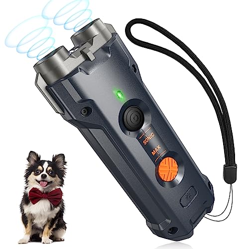 Antibell Ultraschall Gerät, Ultraschall-Hundevertreiber 30 Fuß, Anti Bell Gerät Hunde, 3-in-1-Bellkontrollgerät LED-Licht, Gerät zum Stoppen des Bellens von Hunden, Hundestopper für Drinnen und Drauße von Bubbacare