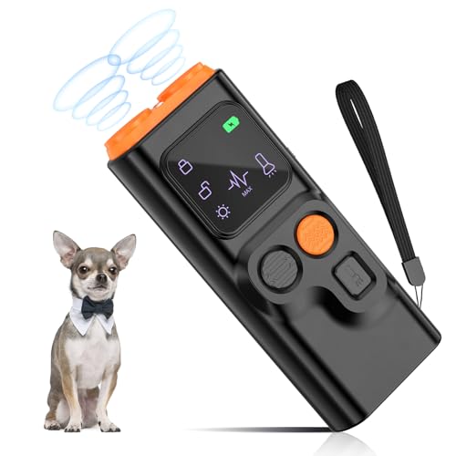 Antibell für Hunde,4 Ebenen Ultraschall Anti Bell Gerät Hunde,Handheld Anti Bell Gerät Hunde,Hund Antibell,LED Anti Bellen Gerät,Antibell Ultraschall Hund,Antibell Ultraschall Gerät Innen Draußen von Bubbacare