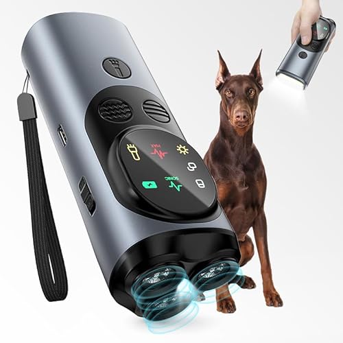 Bubbacare Anti Bell Gerät, Handheld Antibell Ultraschall Gerät, Leistungsstarkes Hunde Bellen Stoppen mit 2 Frequenzmodi, Anti Bellen mit Taschenlampe, Sicheres für Kleine Mittelgroße Große Hunde von Bubbacare