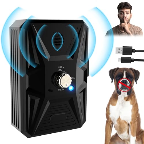 Bubbacare Antibell, Antibell Ultraschall Gerät, 3 Stufen Automatisch Antibell für Hunde mit 33ft, Wiederaufladbares & Wasserdichtes Anti Bell Gerät Hunde, für Große KleineHunde Innen Außenbereich von Bubbacare