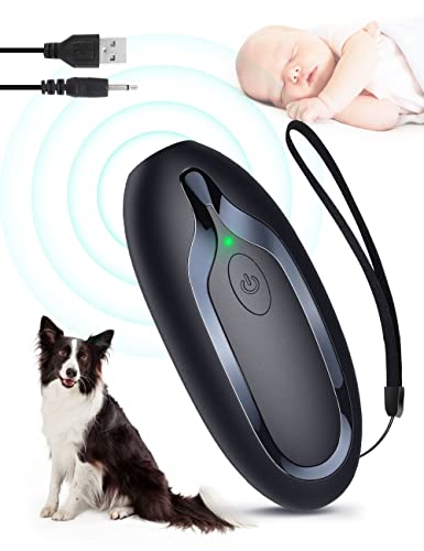 Ultraschall Hunde, Handheld Anti-Bell-Gerät, Anti-Bell-Mittel für Hunde, wiederaufladbare Handheld Trainingsgerät für Hunde mit 5m Reichweite, sichere Mini Antibell für kleine große Hunde Freien von Bubbacare