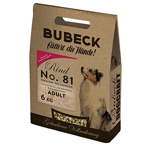 Bubeck | Hunde Trockenfutter Verschiedene Sorten | mit Lamm, Wild, Rind, Truthahn und Ente gebackenes Hundefutter | hohe Akzeptanz bei Allen Rassen (Rindfleisch, 6 Kg) von Bubeck