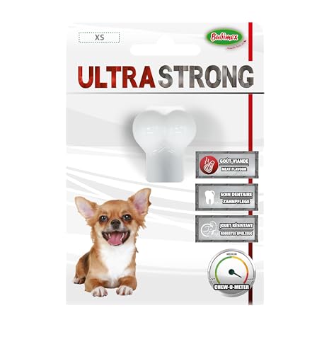 Bubimex Ultra Strong – Spielzeug für Hunde – Kauknochen aus Nylon mit Fleischgeschmack – sehr robust – fördert die Mundhygiene – 10 cm – für sehr kleine Hunde von Bubimex