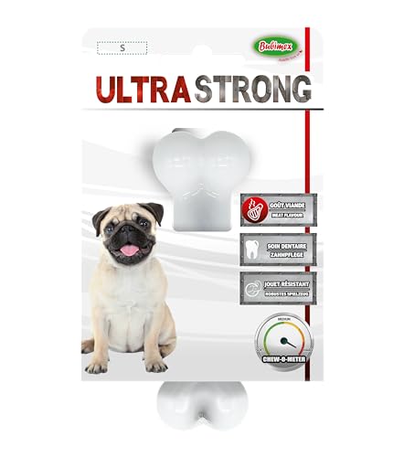 Bubimex - Ultra Strong – Spielzeug für Hunde – Kauknochen aus gefülltem Nylon mit Fleischaroma – sehr robust – fördert die Mundhygiene – 12 cm – für kleine Hunde von Bubimex