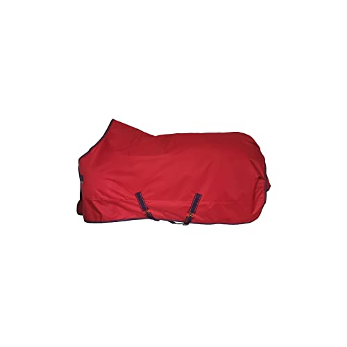 Bucas Freiheitsturnier 300g Rot 120 - Pferdedecke, Winter, Einfarbig, Wasserfest, Einstellbar, Rundhalsausschnitt, Nylon, Polyester, 120 cm, Unisex, 1 Stück von Bucas