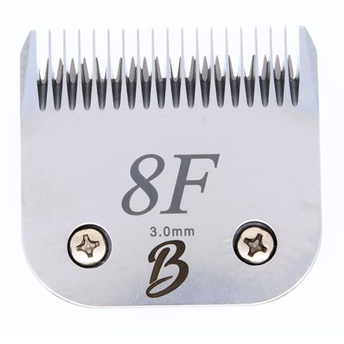 Bucchelli Abnehmbare A-Serie 8f Klinge, für Hundepflege, 3 mm Schnittlänge, volle Zahnbearbeitung, japanischer Karbonstahl, 8f Scherklinge | 3 mm Scherklinge (kompatibel mit A5-Serie (B8f) von Bucchelli