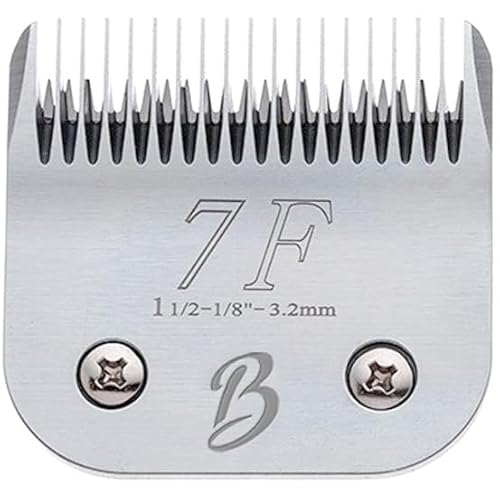 Bucchelli Abnehmbare A-Serie 7f Klingen für Hundepflege, Vollzahnschnitte, Länge 1/8 Zoll – 3,2 mm, japanischer Hartstahl, 7F, Fellpflegeklingen, kompatibel mit A5-Serie (B7F) von Bucchelli