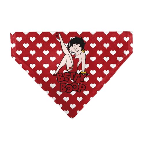 Betty Boop Haustier-Halstuch, Betty Boop, sitzende Beine, Kick-Pose und Text Herzen, Rot / Weiß von Buckle-Down