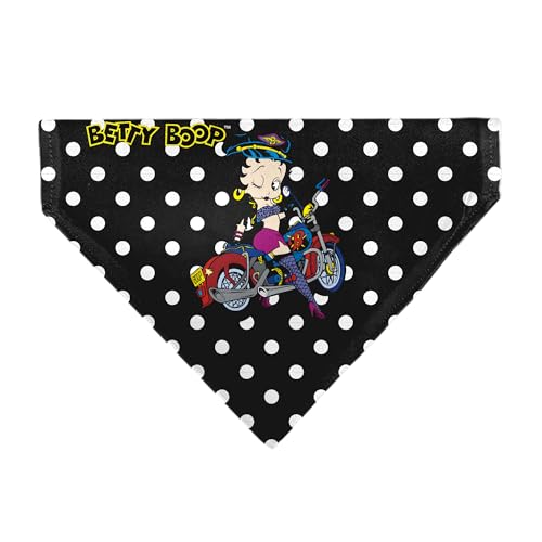 Betty Boop Haustierhalstuch, Betty Boop Biker, Betty Winking und Polka Dots, Schwarz / Weiß von Buckle-Down