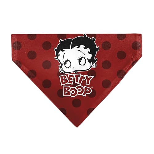 Betty Boop Haustierhalstuch, Betty Boop Gesicht und Text gepunktet, Rot / Schwarz / Weiß von Buckle-Down