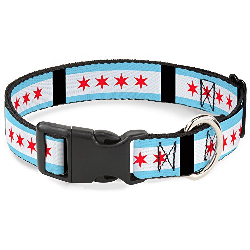 Buckle-Down 15,2–22,9 cm Chicago Flaggen/schwarz Kunststoff Clip Kragen, schmale klein von Buckle-Down