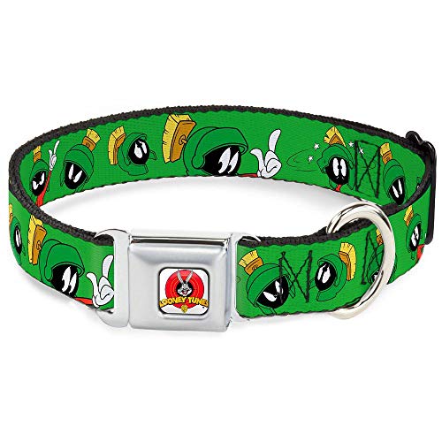 Buckle Down 22,9–38,1 cm lta-Looney Melodien Logo weiß Hund Halsband von Buckle-Down