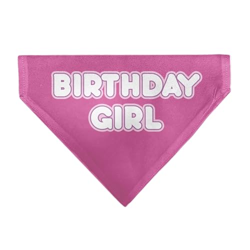 Buckle-Down Bandana zum Reinschlüpfen, für Mädchen mit Aufschrift "Birthday Girl", Rosa / Weiß von Buckle-Down