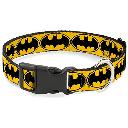 Buckle Down Bat Signal 3 gelb/schwarz/gelb Kunststoff Clip Halsband von Buckle-Down