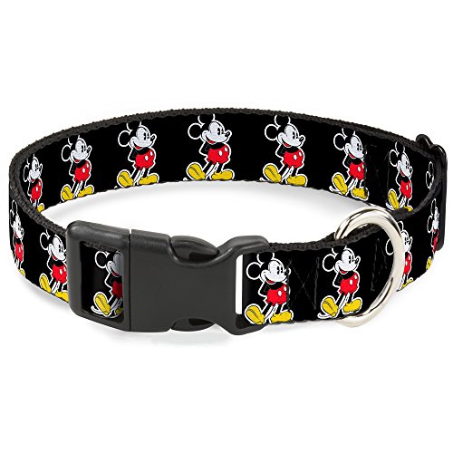 Buckle-Down Breakaway Cat Collar - Classic Mickey Mouse Pose Black - 1/2" Wide - Fits 9-15" Neck - Large von Buckle-Down