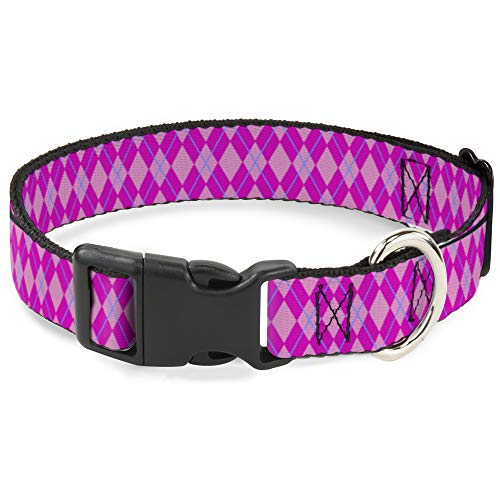 Buckle-Down Breakaway Katzenhalsband, Argyle, Pink/Fuchsia/Blau von Buckle-Down