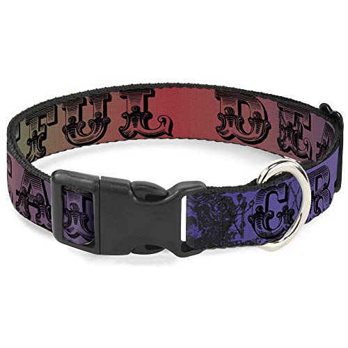 Buckle-Down Breakaway Katzenhalsband, Aufschrift Grateful Dead mit Totenkopf und Rosen, Regenbogenfarben von Buckle-Down