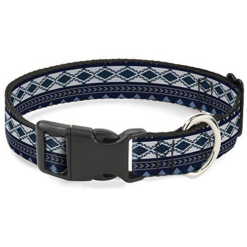 Buckle-Down Breakaway Katzenhalsband, Aztec4, Blau/Weiß/Grau von Buckle-Down