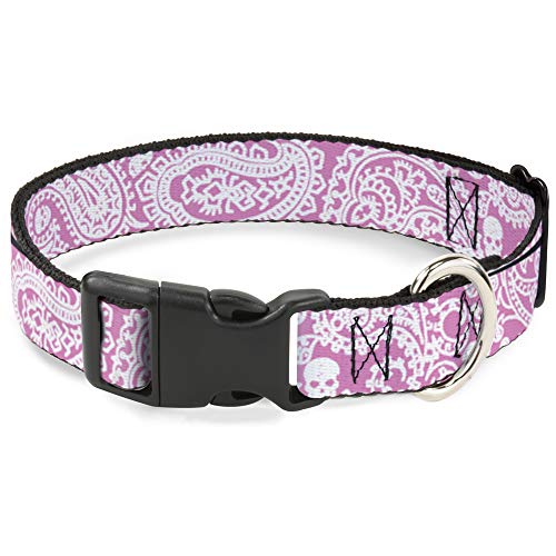 Buckle-Down Breakaway Katzenhalsband, Bandana/Totenköpfe Pink/Weiß von Buckle-Down