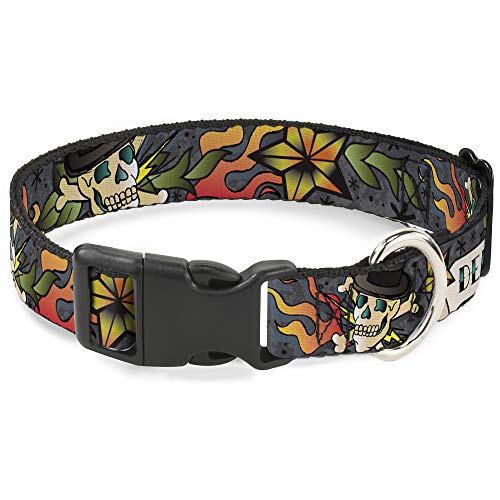 Buckle-Down Breakaway Katzenhalsband, Death or Glory Grey von Buckle-Down