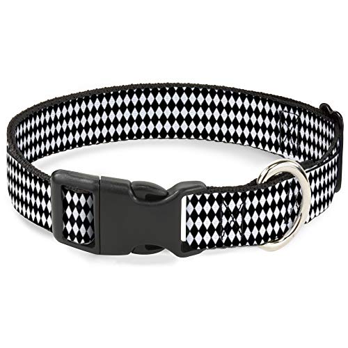 Buckle-Down Breakaway Katzenhalsband, Diamantstreifen, Weiß/Schwarz, 1,27 cm breit, passend für Halsumfang von 15,2–22,9 cm, Größe S von Buckle-Down