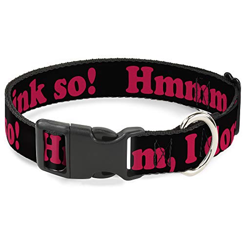 Buckle-Down Breakaway Katzenhalsband, Halsband, Hmmm, I Don't Think So! SchwarzPink von Buckle-Down