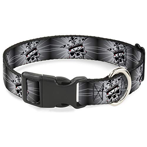 Buckle-Down Breakaway Katzenhalsband, King Skull Blocks/Rays Grays von Buckle-Down