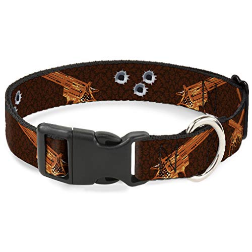 Buckle-Down Breakaway Katzenhalsband, Revolver, Braun/Orange von Buckle-Down