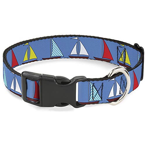 Buckle-Down Breakaway Katzenhalsband, Segelboote, Blau von Buckle-Down