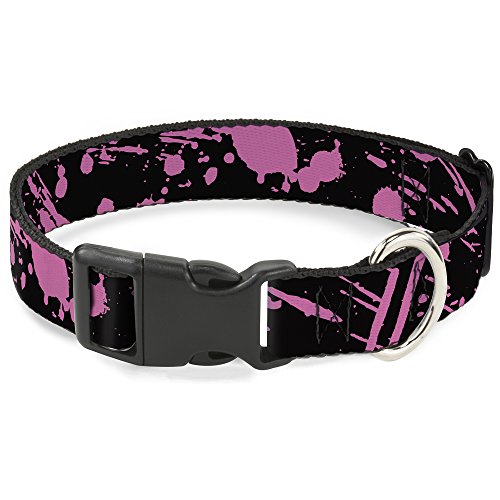 Buckle-Down Breakaway Katzenhalsband, Splatter Schwarz/Pink von Buckle-Down