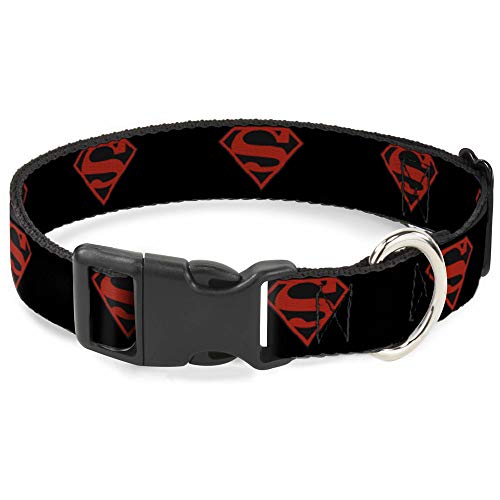 Buckle-Down Breakaway Katzenhalsband, Superboy-Schild, Schwarz/Rot von Buckle-Down