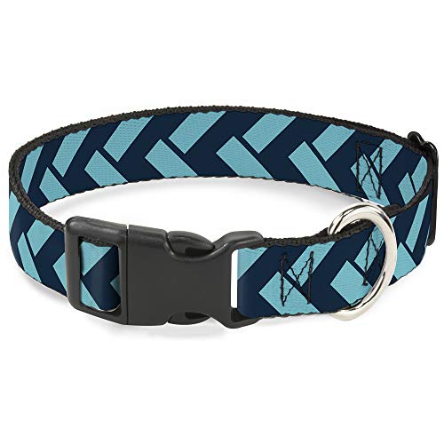 Buckle-Down Breakaway Katzenhalsband, Zackenmuster, Marineblau/Türkis von Buckle-Down