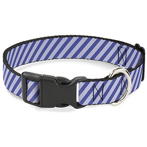 Buckle-Down Breakaway Katzenhalsband, diagonale Streifen, Pastellblau von Buckle-Down