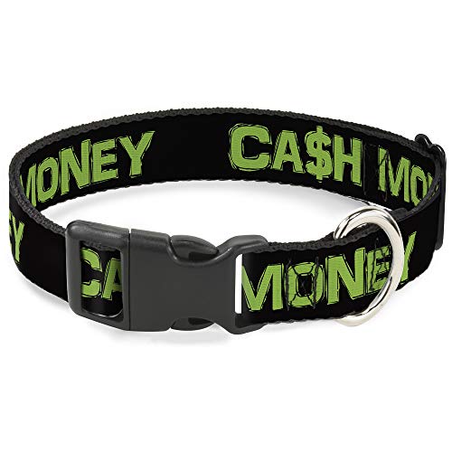 Buckle-Down Breakaway Katzenhalsband - CA$H Money Schwarz/Grün von Buckle-Down