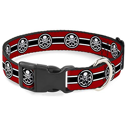 Buckle-Down Breakaway Katzenhalsband - Hydra Logo/Streifen Rot/Schwarz/Weiß von Buckle-Down