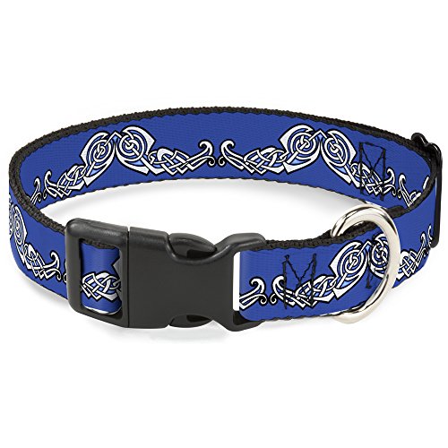 Buckle Down Celtic knot4 Blues/schwarz/weiß Kunststoff Clip Halsband, 2,5 cm X 38,1–66 cm/groß von Buckle-Down