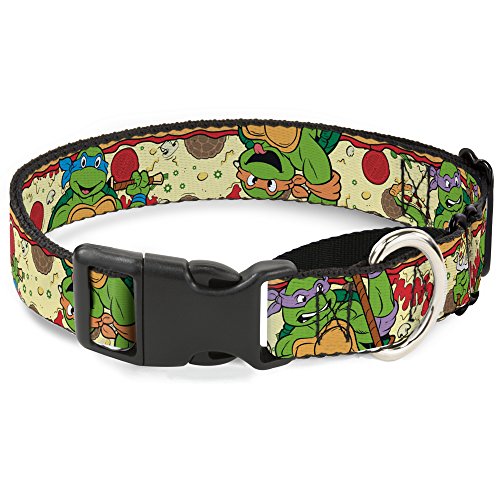 Buckle-Down "Classic TMNT Turtle Pizza Martingale Hundehalsband, 3,8 cm X 45,7–81,3 cm/groß von Buckle-Down