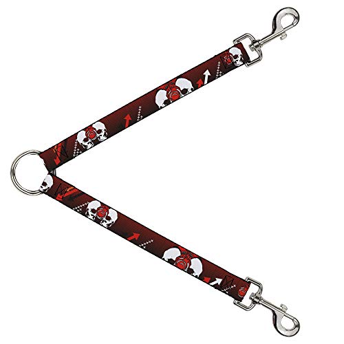 Buckle-Down DLS-W30444-W Leash Splitter-DJ Skulls Up/Down Schwarz/Rot, 3,8 cm B 76,2 cm L von Buckle-Down