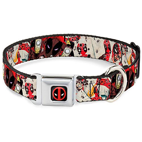 Buckle-Down DPA Dead Pool Logo schwarz/rot/weiß Hund Halsband von Buckle-Down