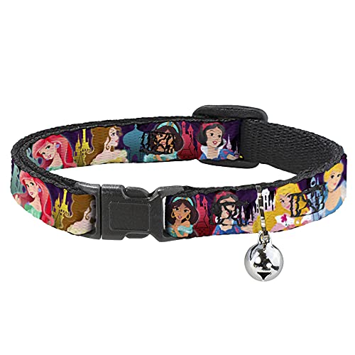 Buckle Down Disney Princess Posen/Castle Silhouetten Violetttönen/Multicolor Disney abtrünnigen Kunststoff Clip Halsband von Buckle-Down