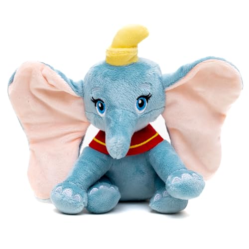 Buckle-Down Disney Quietschendes Plüsch-Hundespielzeug für große, mittelgroße und kleine Hunde, Dumbo, Ganzkörpersitz-Pose, Grau, 12,7 x 19,1 cm von Buckle-Down