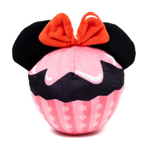 Buckle-Down Disney Quietschendes Plüsch-Hundespielzeug für große, mittelgroße und kleine Hunde, Minnie Mouse Cupcake mit Ohren und Schleife, 8,9 x 11,4 cm von Buckle-Down