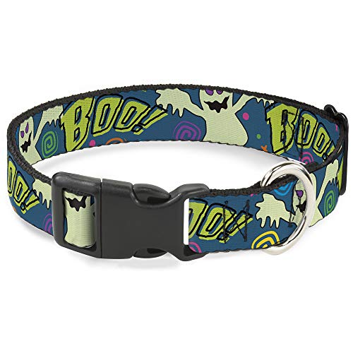 Buckle-Down Ghost Boo! Katzenhalsband, Breakaway Blau/Mehrfarbig von Buckle-Down