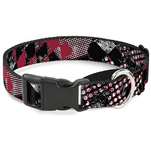 Buckle-Down Grunge Checker Flagge rot Martingale Hundehalsband, 2,5 cm Wide-fits 27,9–43,2 cm Neck-medium von Buckle-Down