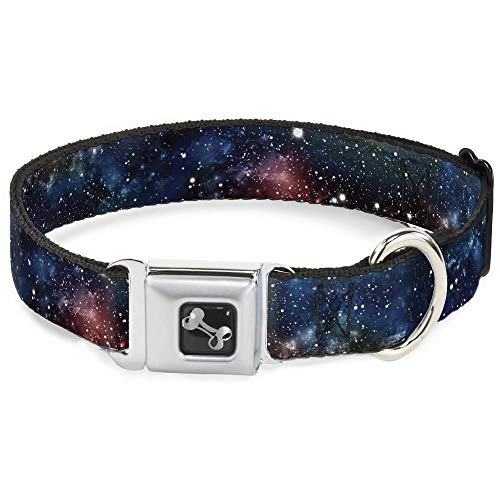 Buckle-Down Gurtschnalle Hundehalsband – Space Dust Collage, 1.5" Wide - Fits 16-23" Neck - Medium, Mehrfarbig von Buckle-Down