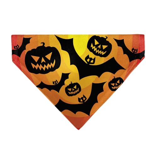 Buckle-Down Halloween Fledermäuse und Jack O Laternen Kürbisse Orange Schwarz Schlupfhalsband nur Bandana von Buckle-Down