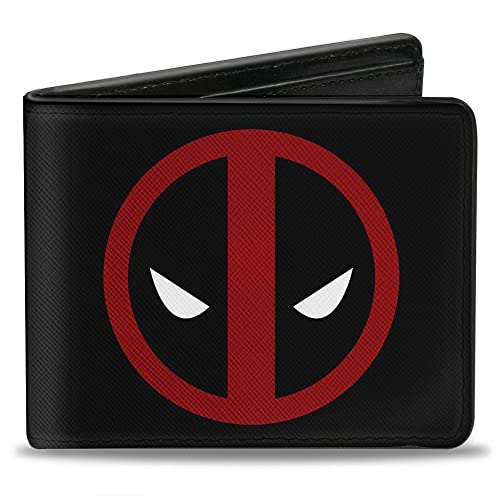 Buckle-Down Herren PU Bifold Wallet-Deadpool Logo Schwarz/Rot/Weiß, Mehrfarbig, 10,2 x 8,9 cm, Mehrfarbig, 4.0" x 3.5", Pu Bifold Wallet - Deadpool Logo Schwarz/Rot/Weiß von Buckle-Down