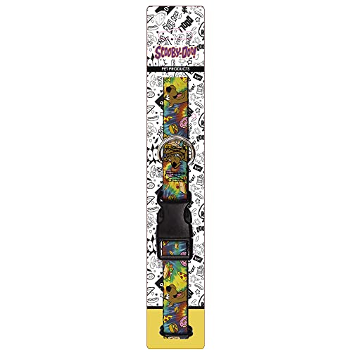 Buckle-Down Hundehalsband, Kunststoff-Clip, Scooby, DOO und zottelige Posen, Munchies, Batikfärbung, Mehrfarbig, 22,9 bis 38,1 cm breit von Buckle-Down