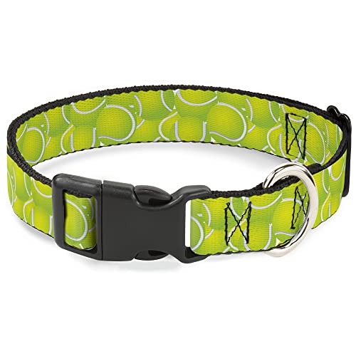 Buckle-Down Hundehalsband, Kunststoffclip, Tennisbälle, gestapelt, 15,2 bis 22,9 cm, 1,3 cm breit von Buckle-Down