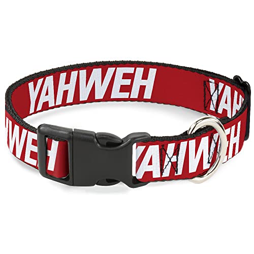 Buckle-Down Hundehalsband, Kunststoffschnalle, Yahweh-Text, Rot-Weiß, 28,9 bis 41,5 cm breit von Buckle-Down